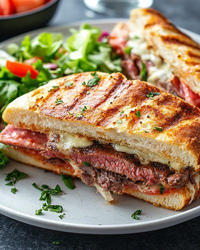 bomcalm_a_delicious_french_roll_roast_beef_panini_on_a_plate_ Roast Beef Panini
